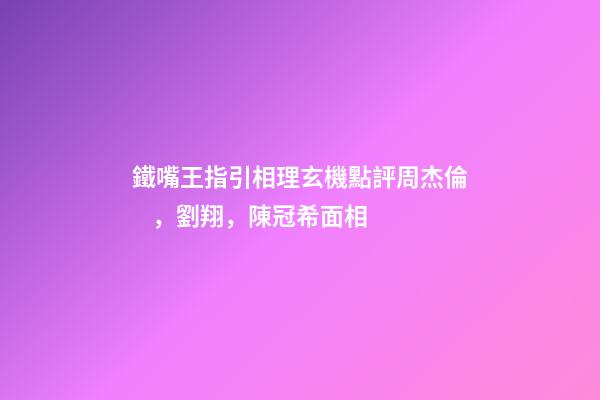 鐵嘴王指引相理玄機點評周杰倫，劉翔，陳冠希面相